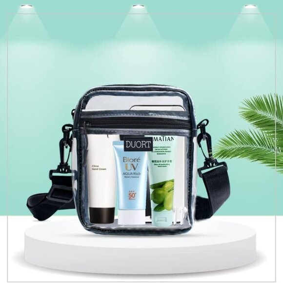 Clear Bag Stadium Approved, TPU Clear Purses Inside Pocket，Crossbody Bag Adjusta - Picture 4 of 5